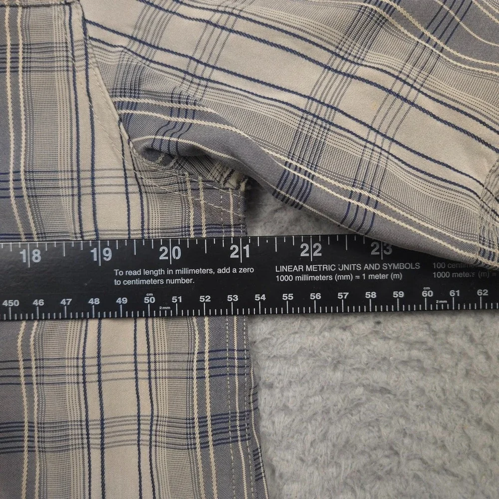 The North Face Mens M Plaid Button Shirt Modal Blend Hidden Zip Pocket